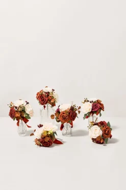 Mini Ready-to-Use Flower Centerpiece Set in Organic Sand Beige Elegance | Clearance
