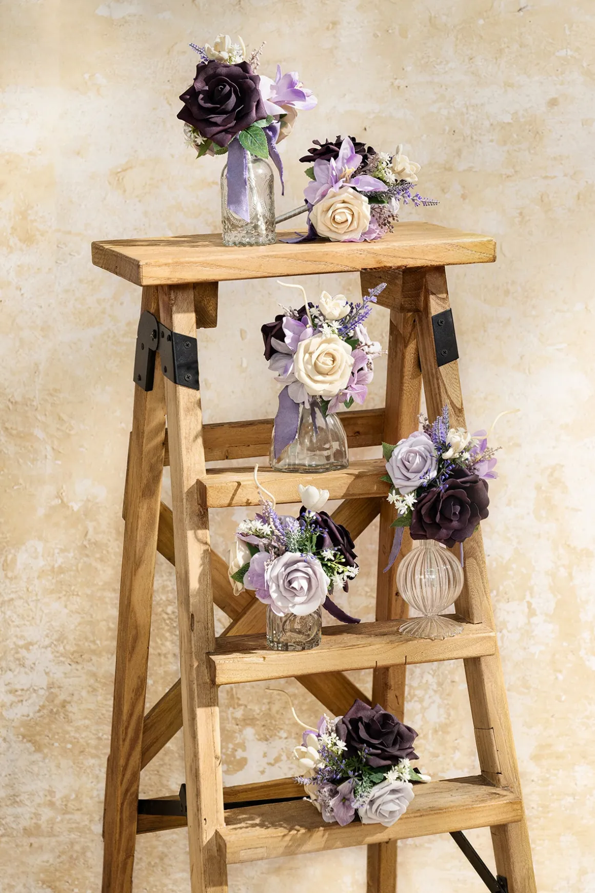 Mini Ready-to-Use Flower Centerpiece Set in French Lavender & Plum | Clearance