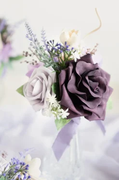 Mini Ready-to-Use Flower Centerpiece Set in French Lavender & Plum | Clearance