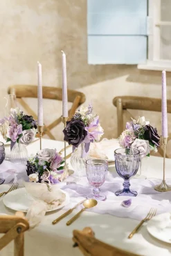 Mini Ready-to-Use Flower Centerpiece Set in French Lavender & Plum | Clearance