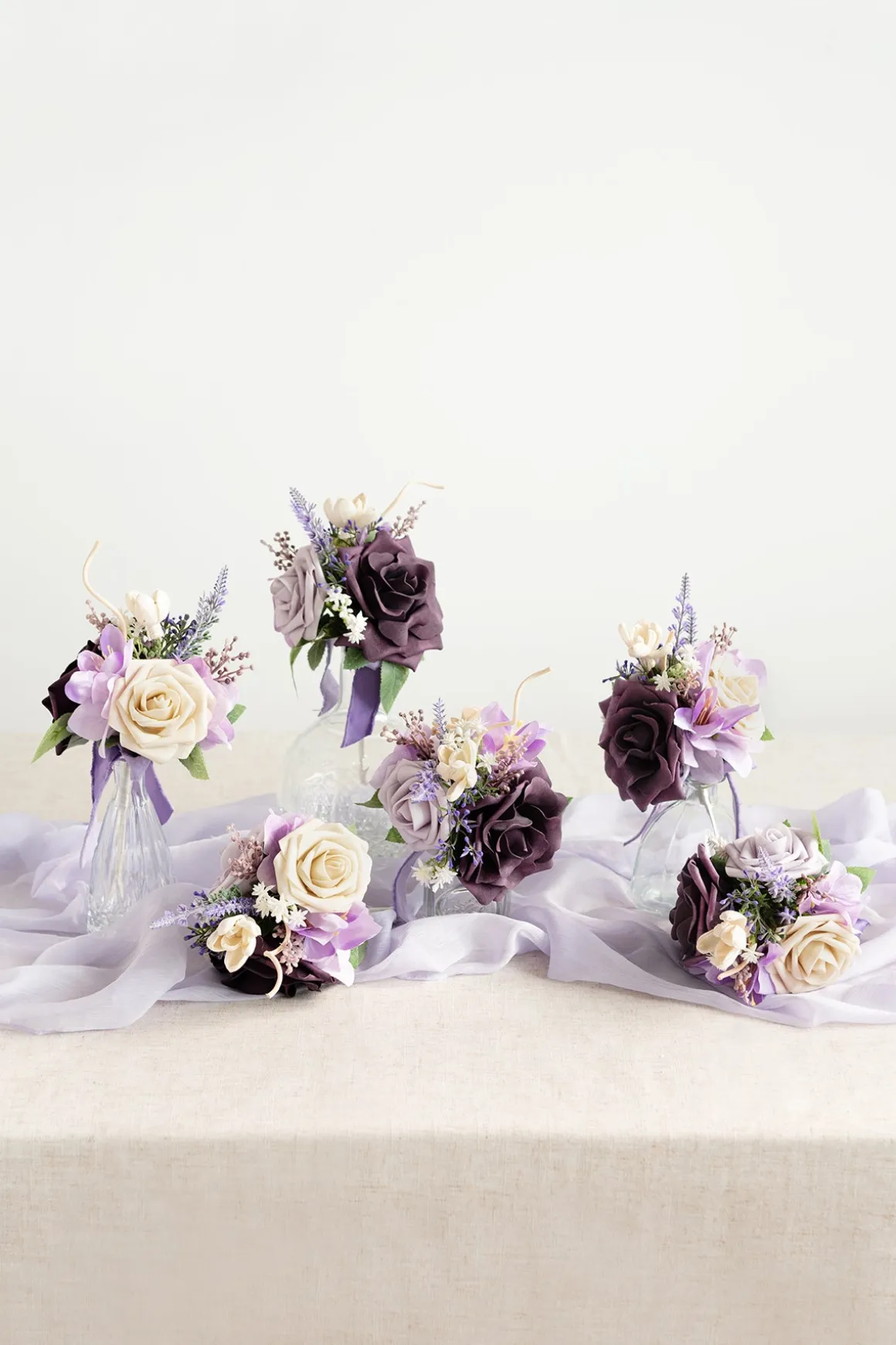 Mini Ready-to-Use Flower Centerpiece Set in French Lavender & Plum | Clearance