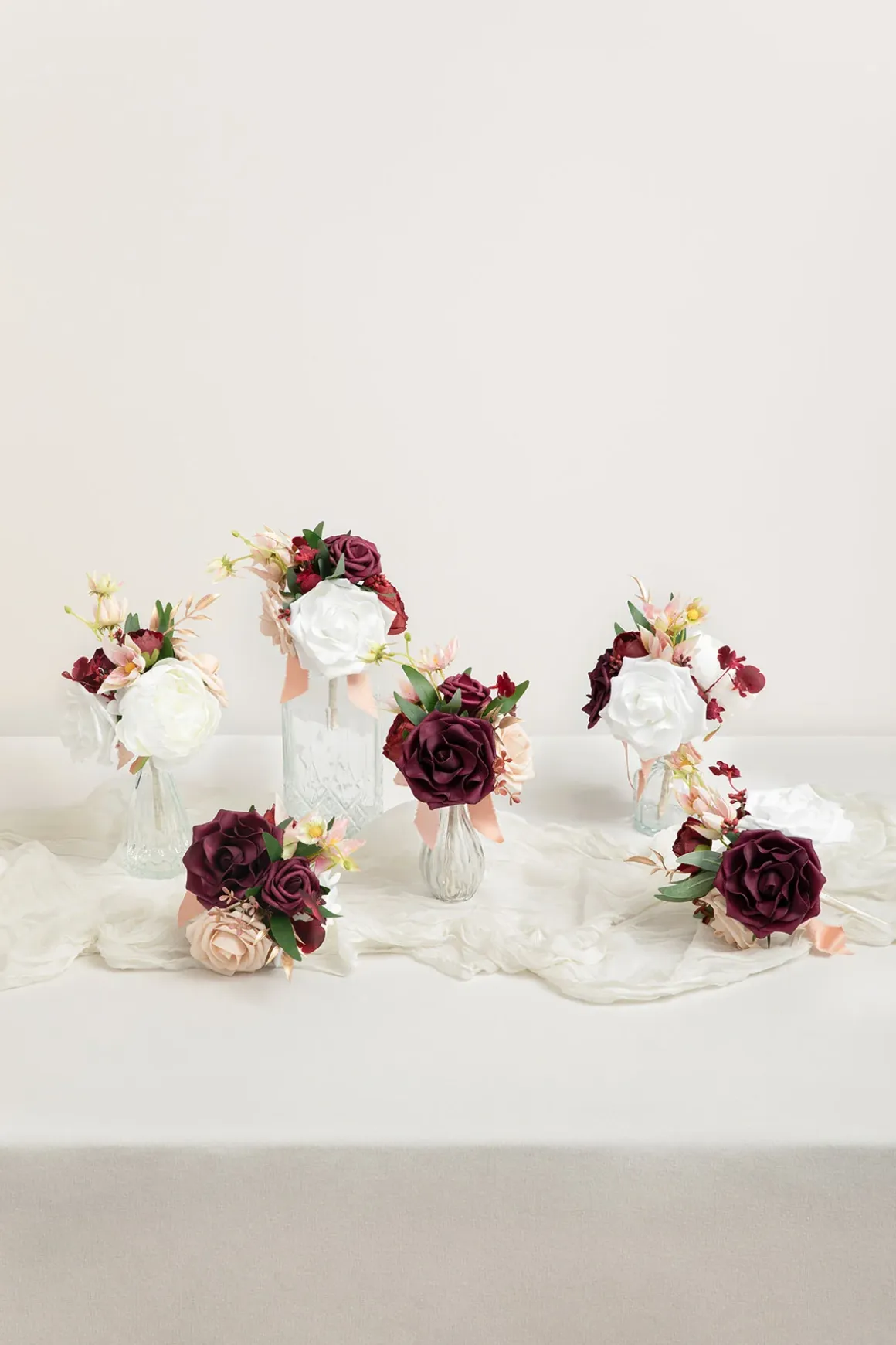 Mini Ready-to-Use Flower Centerpiece Set in Romantic Marsala | Clearance