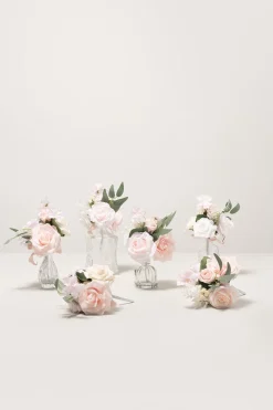 Mini Ready-to-Use Flower Centerpiece Set in Blush & Cream | Clearance