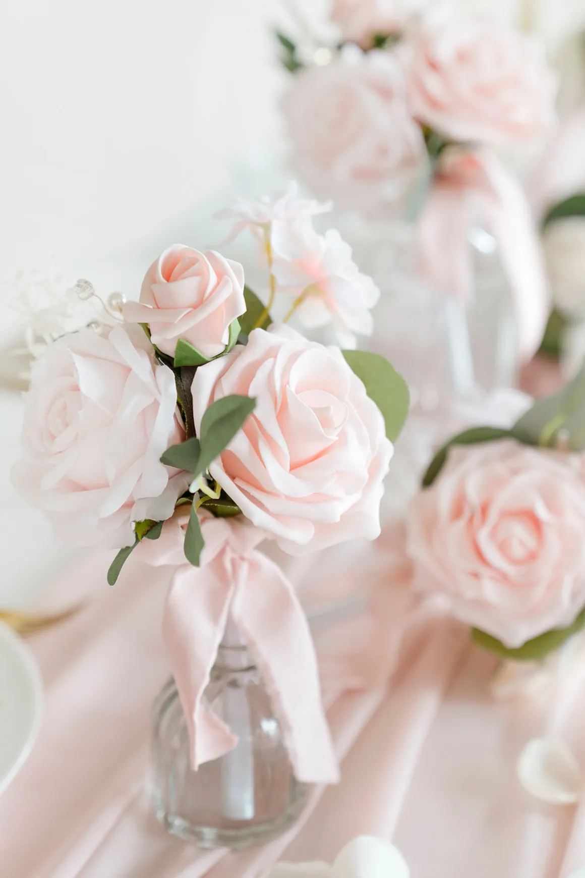 Mini Ready-to-Use Flower Centerpiece Set in Blush & Cream | Clearance