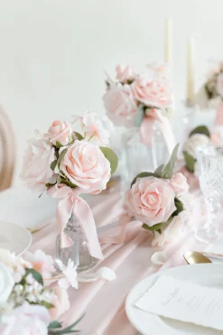 Mini Ready-to-Use Flower Centerpiece Set in Blush & Cream | Clearance