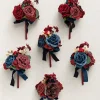 Mini Ready-to-Use Flower Centerpiece Set in Burgundy & Navy