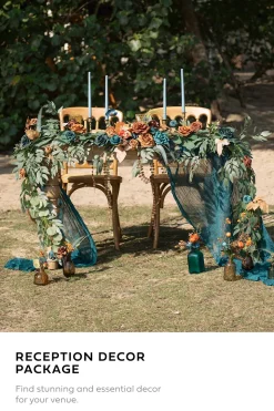 Reception Decor Package in Dark Teal & Burnt Orange
