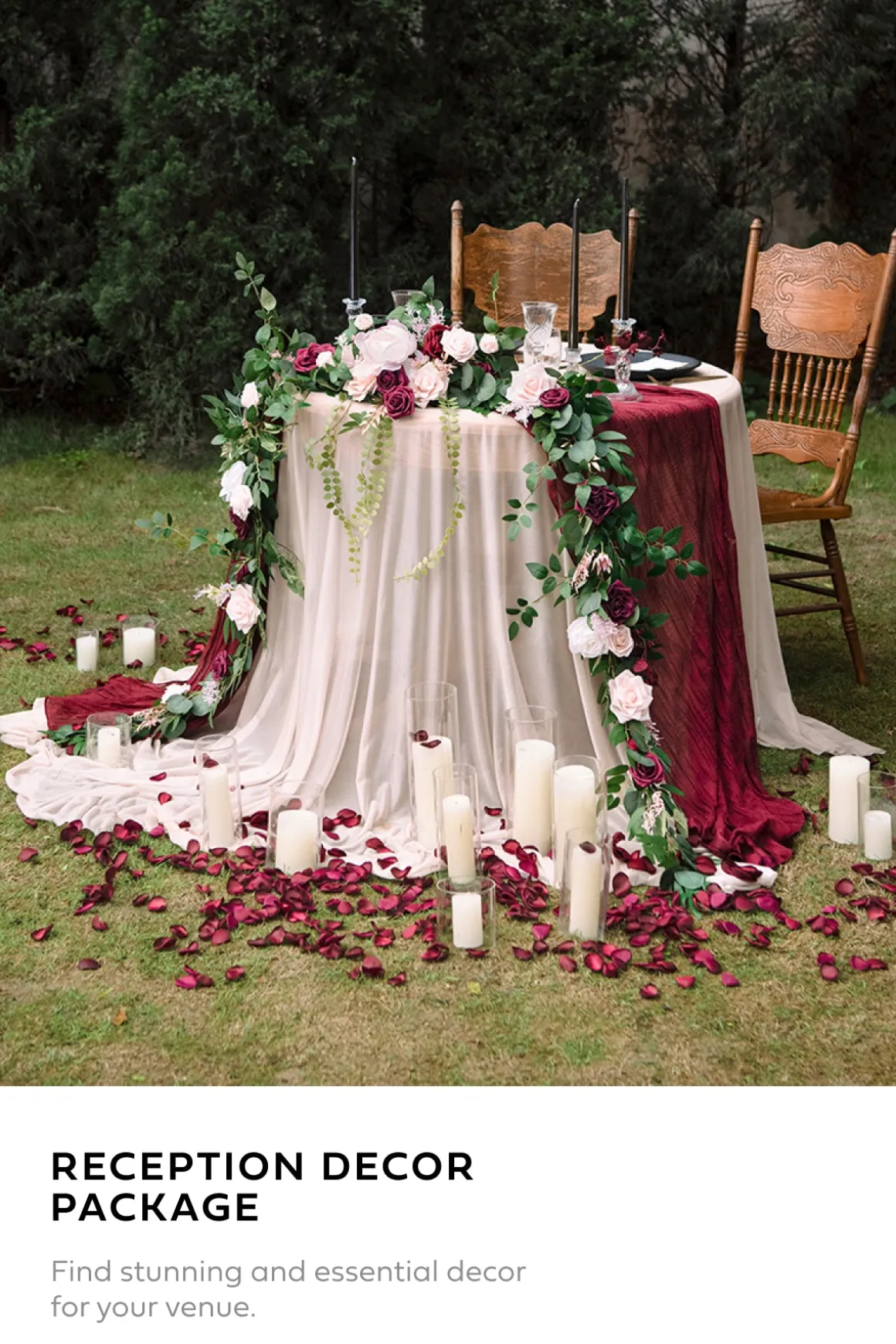 Reception Decor Package in Romantic Marsala
