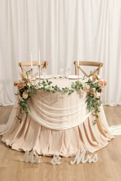 Romantic Sheer Table Runner 29" w x 14ft - Ivory (1-pack)