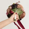 Round Bridesmaid Bouquet in Earth Brown & Black Baccara (Set of 1)