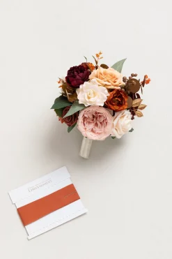 Round Bridesmaid Bouquet in Sunset Terracotta (Set of 1)