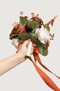 Round Bridesmaid Bouquet in Sunset Terracotta (Set of 1)