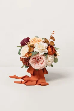 Round Bridesmaid Bouquet in Sunset Terracotta (Set of 1)