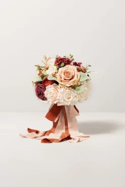 Round Bridesmaid Bouquet in Terracotta & Amber
