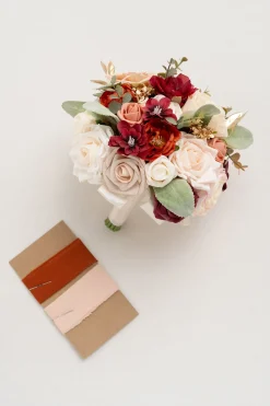 Round Bridesmaid Bouquet in Terracotta & Amber