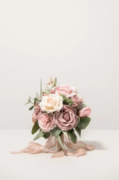 Round Bridesmaid Bouquets in Dusty Rose & Cream | Clearance