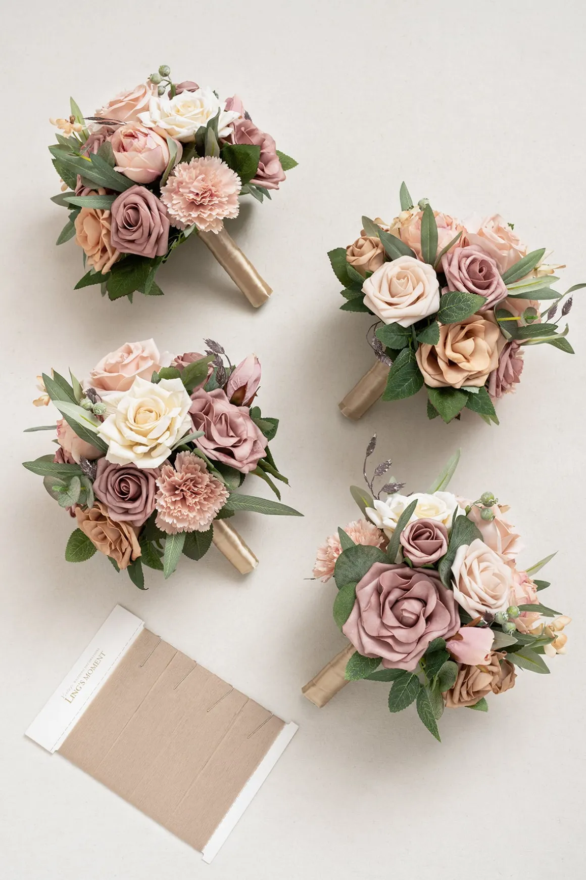 Round Bridesmaid Bouquets in Dusty Rose & Cream | Clearance