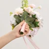 Round Bridesmaid Bouquets in Blush & Cream
