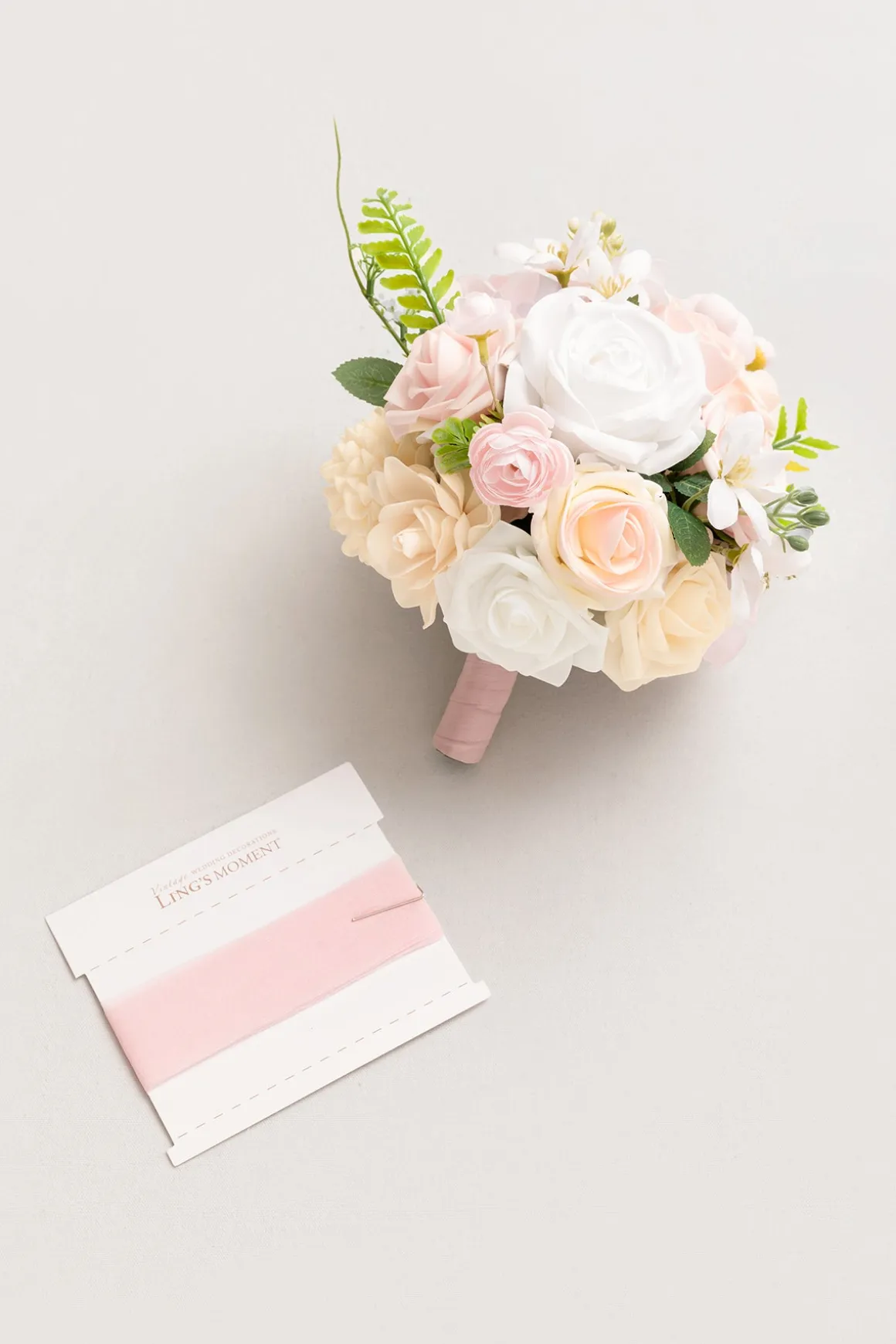 Round Bridesmaid Bouquets in Blush & Cream