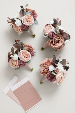 Round Bridesmaid Bouquets in Dusty Rose & Mauve | Clearance