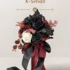 Round Bridesmaid Bouquets in Moody Burgundy & Black (Set of 1)