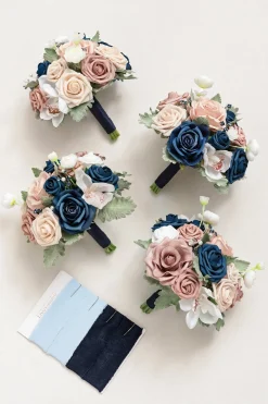 Round Bridesmaid Bouquets in 7" Round (Set of 4)