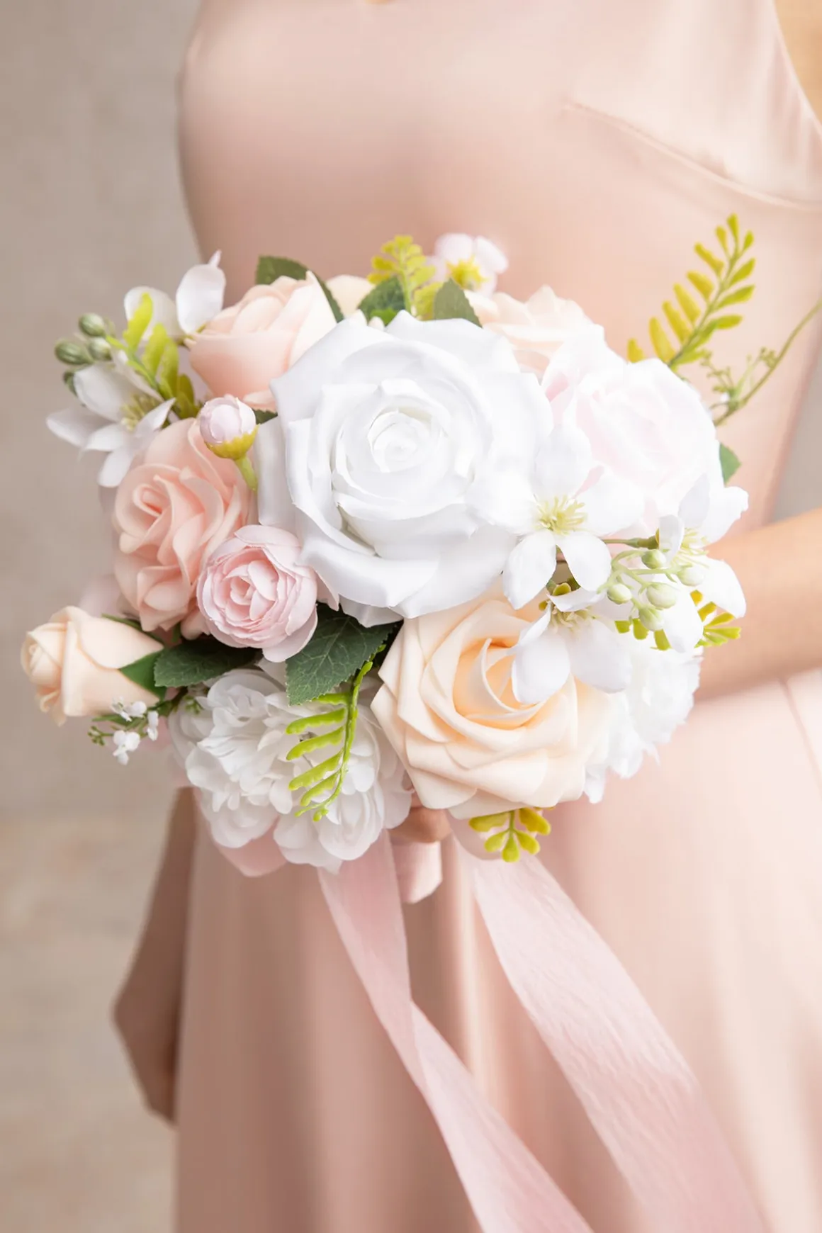 Round Bridesmaid Bouquets in Blush & Cream (Set of 4) | Clearance