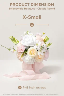 Round Bridesmaid Bouquets in Blush & Cream (Set of 4) | Clearance
