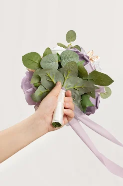 Round Bridesmaid Bouquets in Lilac & White | Clearance