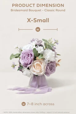 Round Bridesmaid Bouquets in Lilac & White | Clearance