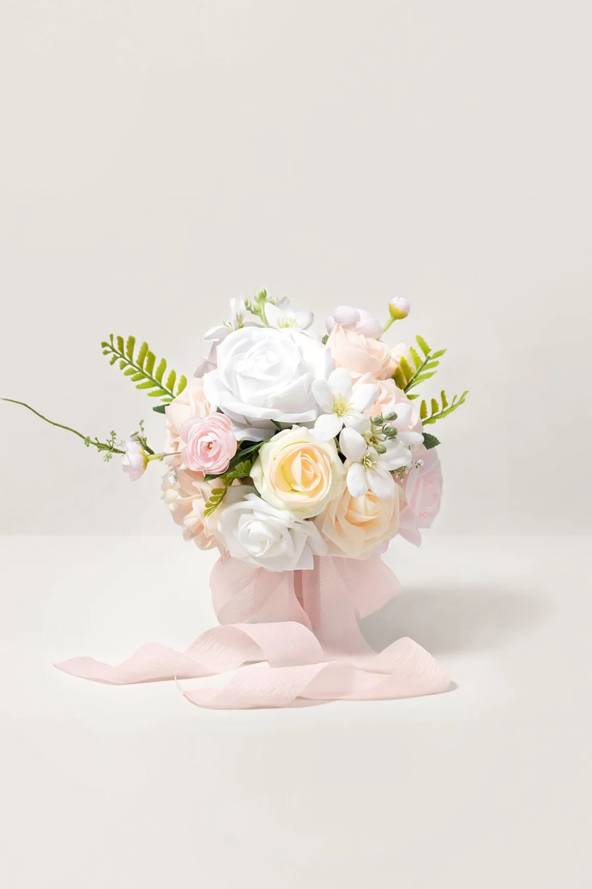 Round Bridesmaid Bouquets in Blush & Cream (Set of 1)