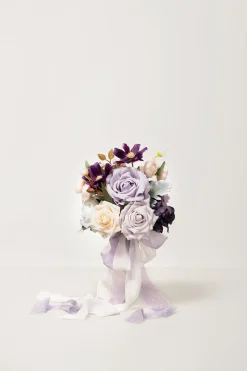 Round Bridesmaid Bouquets in Lilac & Gold | Clearance