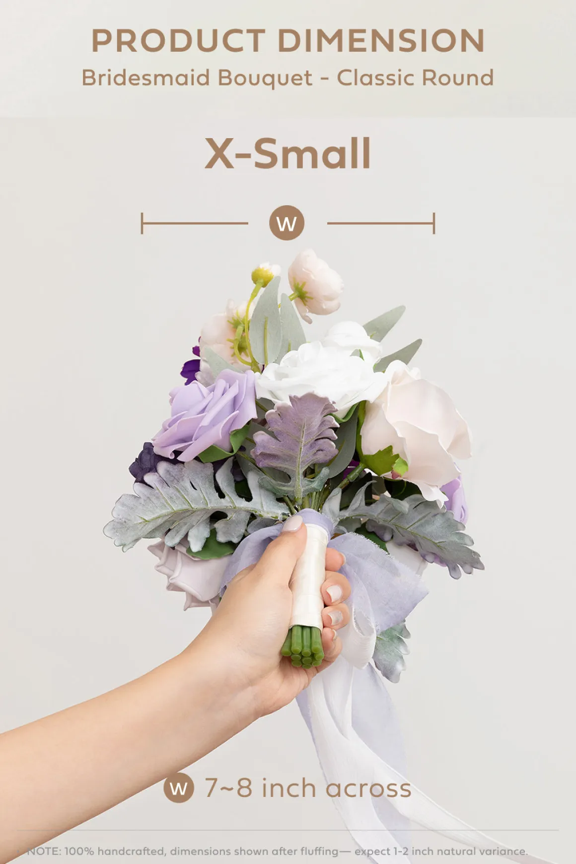 Round Bridesmaid Bouquets in Lilac & Gold | Clearance