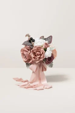 Round Bridesmaid Bouquets in Dusty Rose & Mauve | Clearance