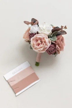 Round Bridesmaid Bouquets in Dusty Rose & Mauve | Clearance