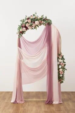 Sheer Wedding Arch Draping 30"w x 6.5 Yards - Cinnamon Rose