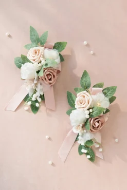 Shoulder Corsages in Dusty Rose & Cream | Clearance