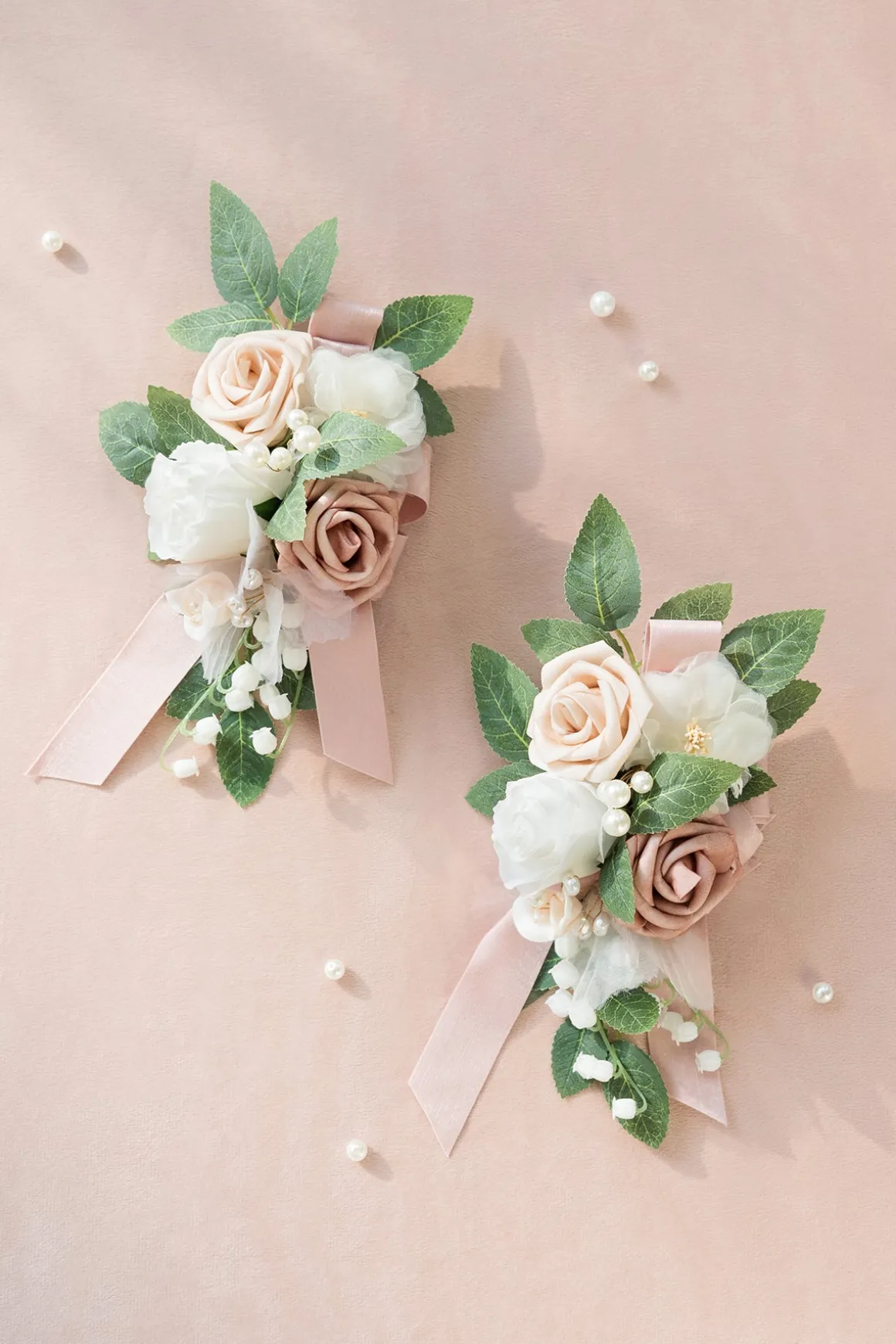 Shoulder Corsages in Dusty Rose & Cream | Clearance