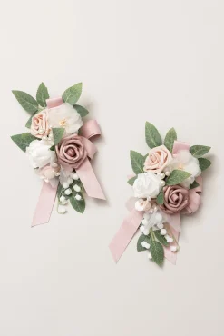 Shoulder Corsages in Dusty Rose & Cream | Clearance