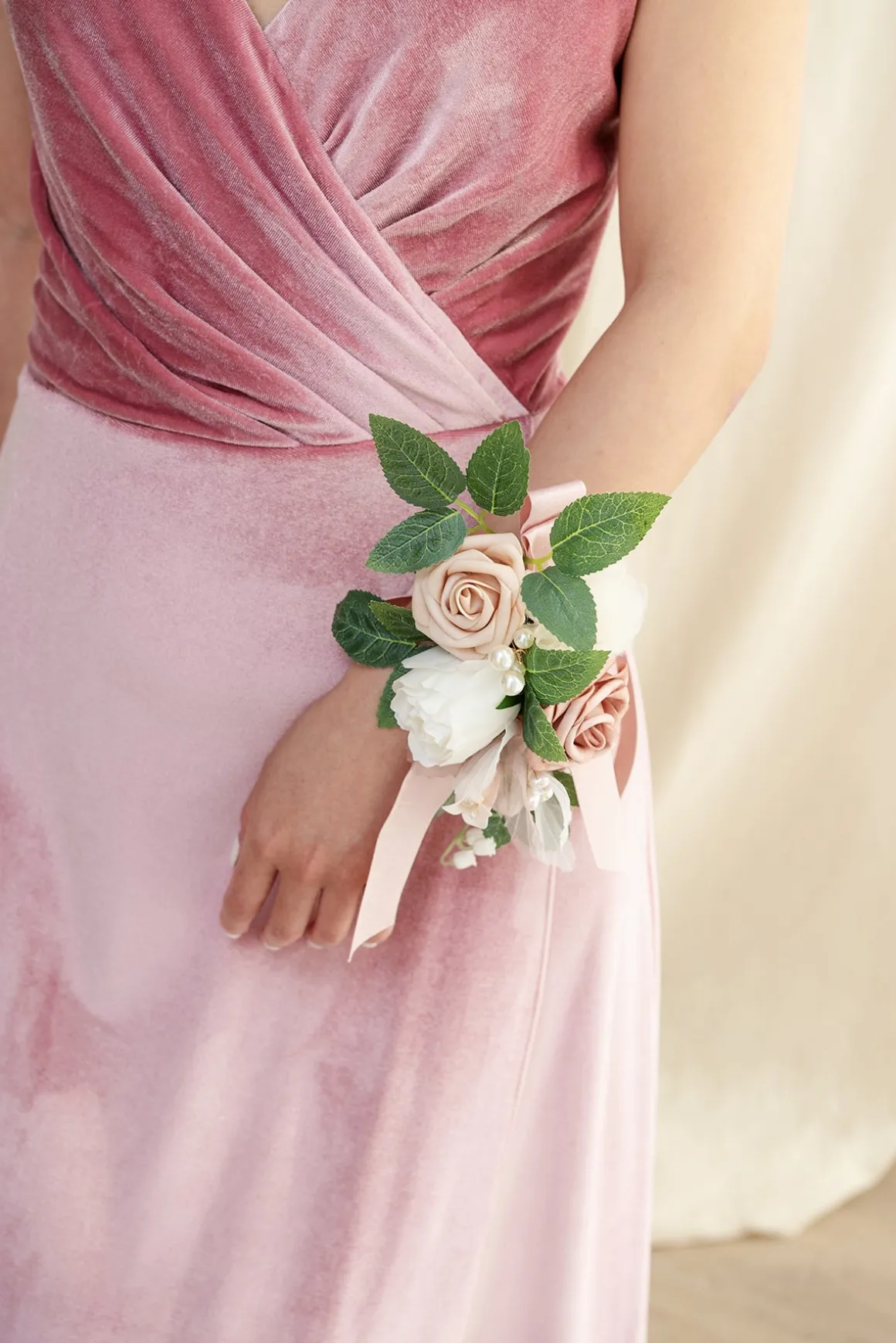 Shoulder Corsages in Dusty Rose & Cream | Clearance