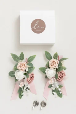Shoulder Corsages in Dusty Rose & Cream | Clearance