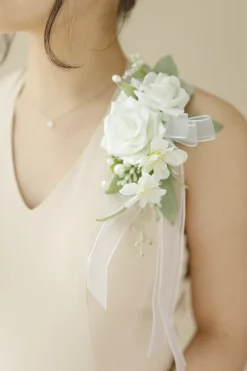 Shoulder Corsages in White | Clearance