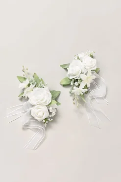 Shoulder Corsages in White | Clearance