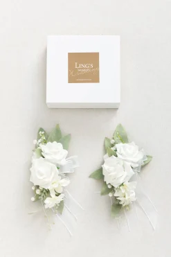 Shoulder Corsages in White | Clearance