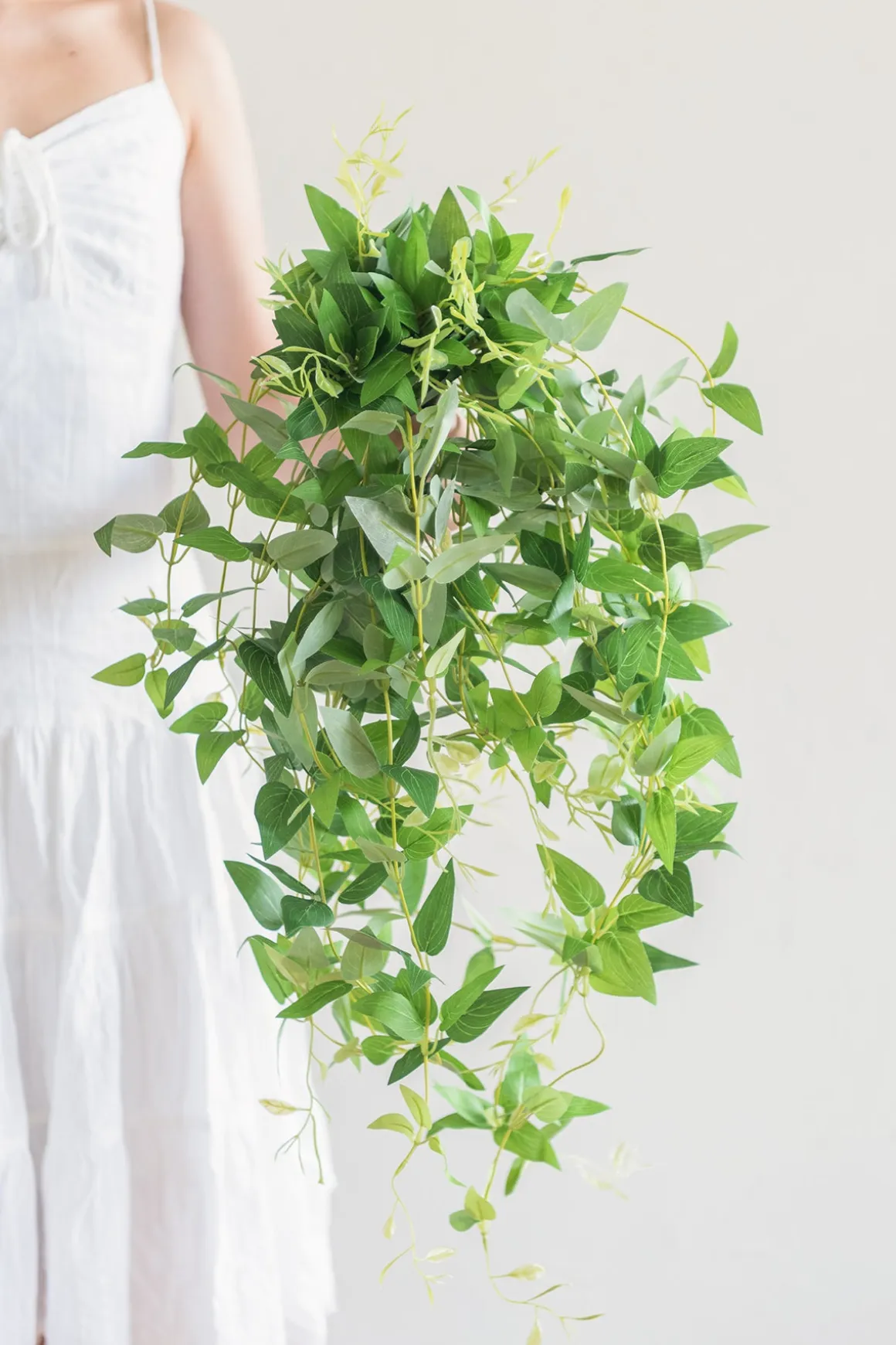Silk Clematis Leaves Hanging Bush