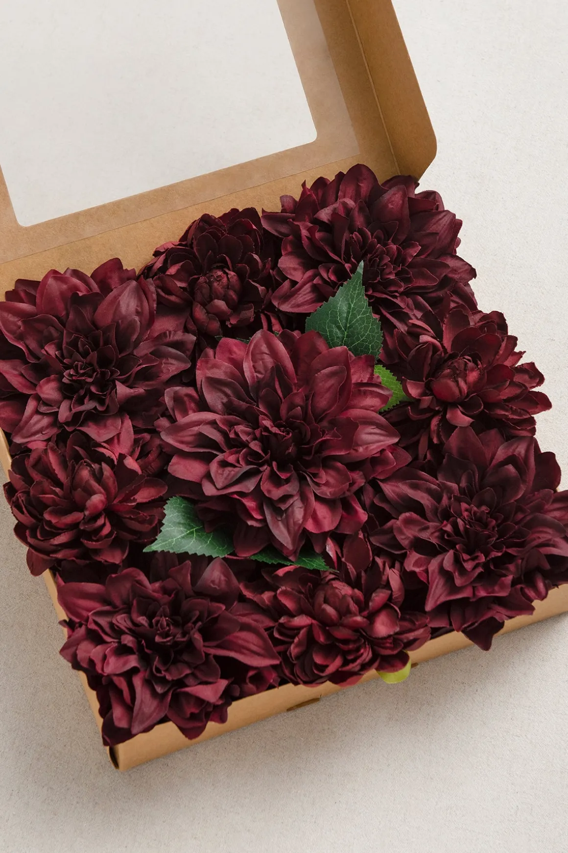 5.5" Silk Semi-Cactus Dahlia & 4.5" Silk Waterlily Dahlia with Stem