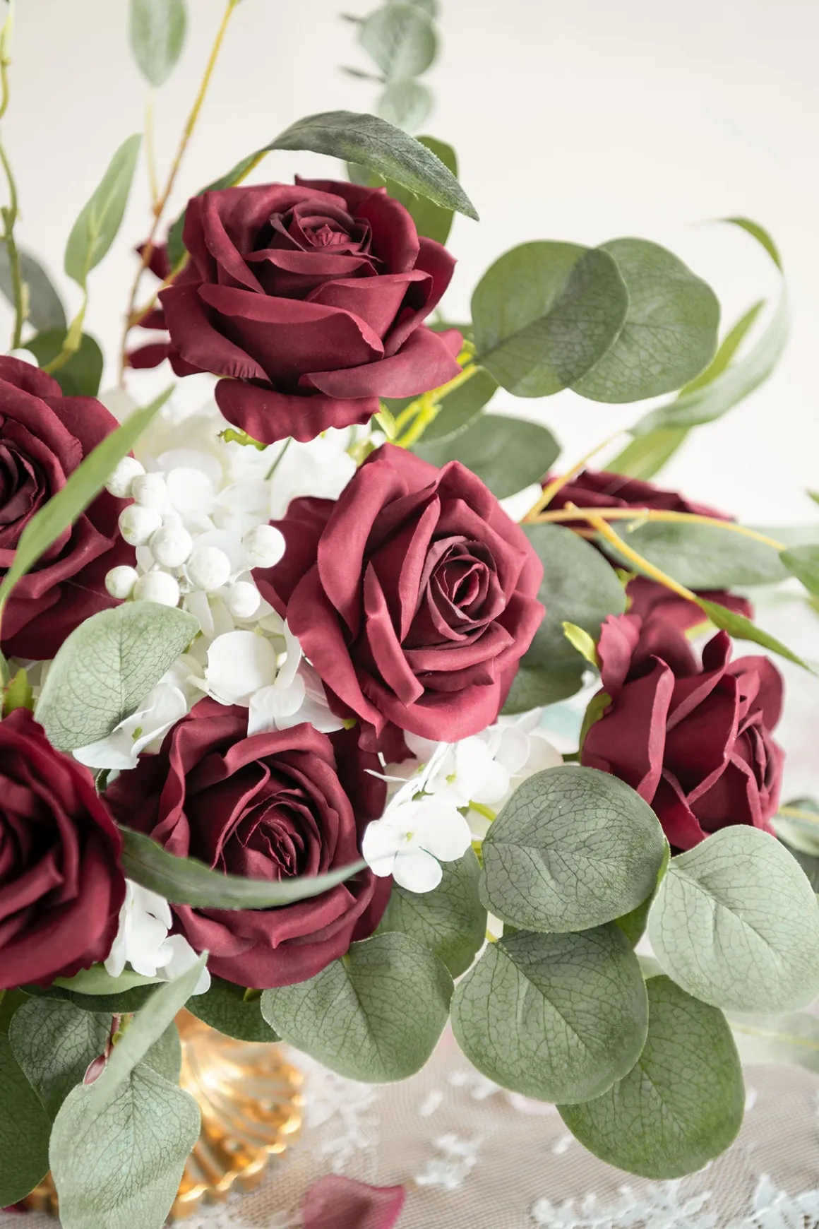 3.5" Silk Vendela Rose with Stem Burgundy