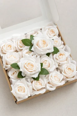 3.5" Silk Vendela Rose with Stem - Cream