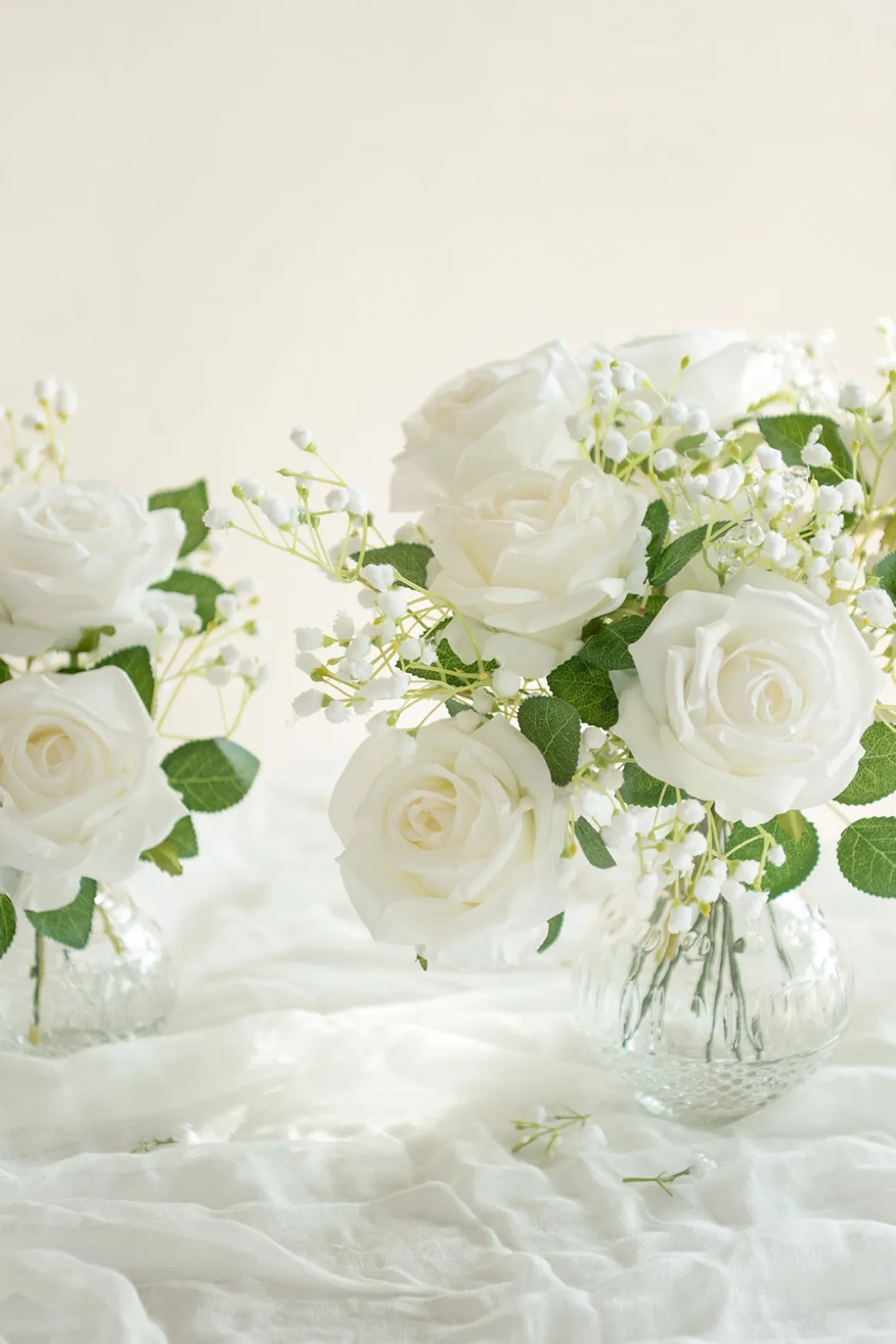 3.5" Silk Vendela Rose with Stem - Ivory | Clearance