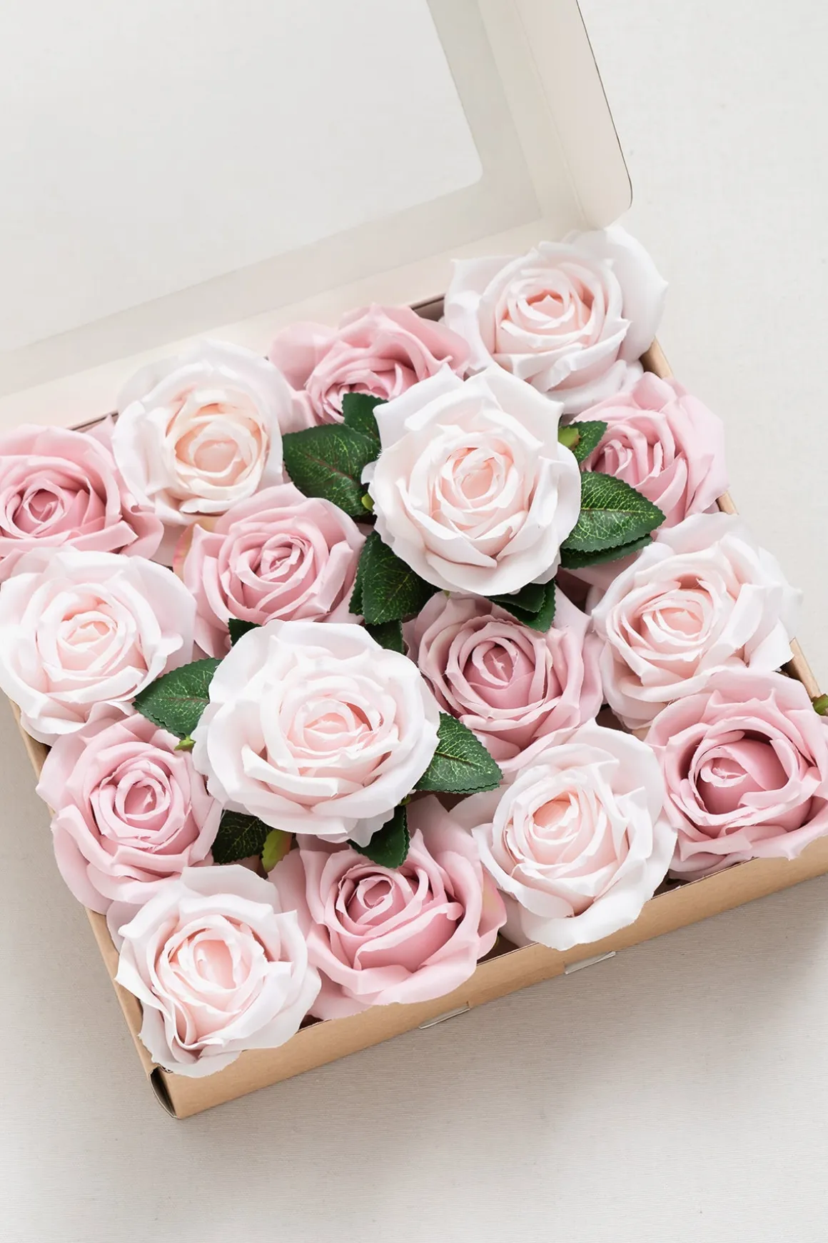 3.5" Silk Vendela Rose with Stem - Pale Pink & Shabby Blush